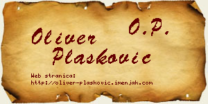 Oliver Plasković vizit kartica